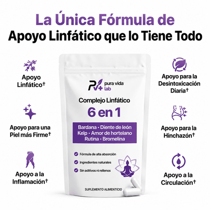 6 en 1 Fórmula Linfática – Apoyo al Drenaje, Hinchazón y Bienestar corporal