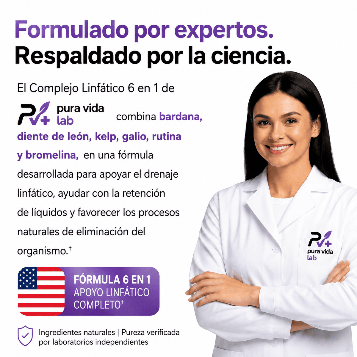 6 en 1 Fórmula Linfática – Apoyo al Drenaje, Hinchazón y Bienestar corporal