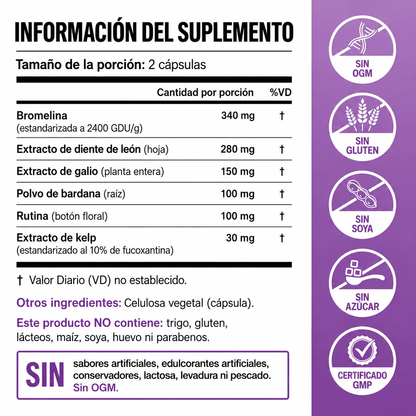 6 en 1 Fórmula Linfática – Apoyo al Drenaje, Hinchazón y Bienestar corporal