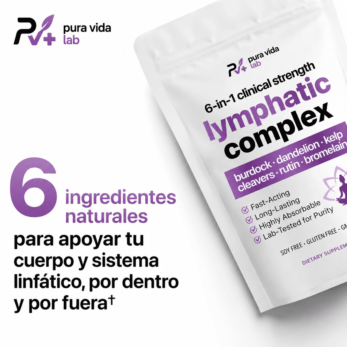 6 en 1 Fórmula Linfática – Apoyo al Drenaje, Hinchazón y Bienestar corporal