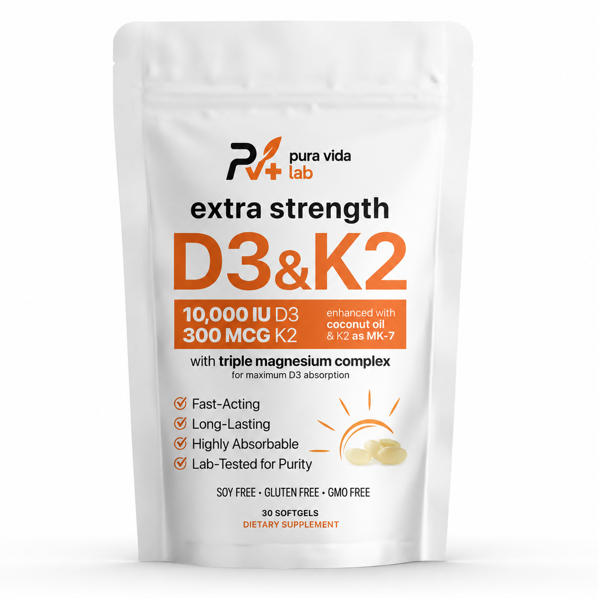 Vitamina D3 + K2 con Magnesio – Huesos Fuertes y Absorción de Calcio